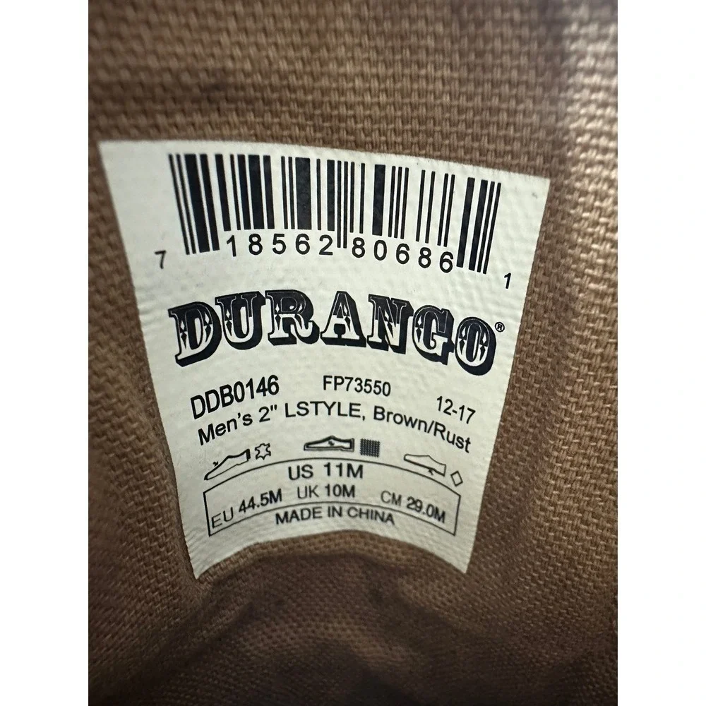 Durango Music City Leather Sneakers 11 Brown Gator‎ Embossed Western Lacer Mens